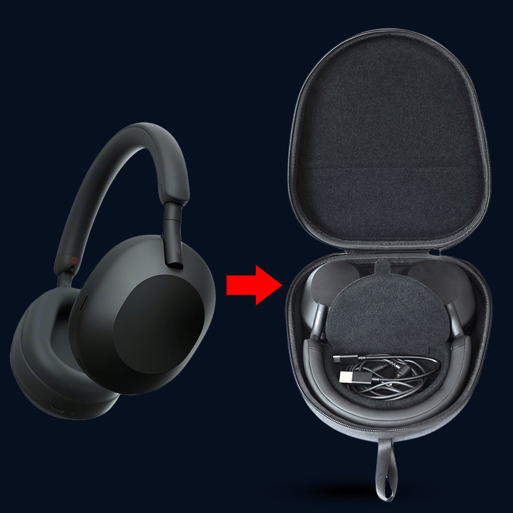 Sony Headphone Wh-1000Xm5 - Custodia rigida antiurto protettiva in EVA